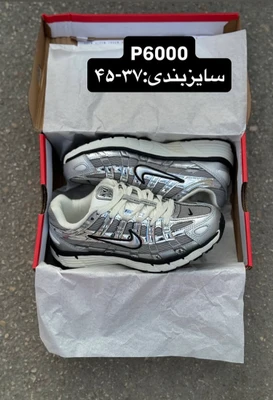 1783452595_9887891304 کتونی نایک پی 6000 سایز 37 تا 45 مشکی سفیدنقره ای NIKE P6000 - تصویر 1