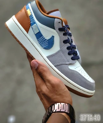 1783497468_9636089461 کتونی نایک جردن طوسی آبی شکلاتی سایز 37 تا 40 NIKE JORDAN - تصویر 1