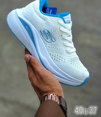 1783497562_3742635887 کتونی اسکیچرز سفید آبی سایز 37 تا 40 SKECHERS - تصویر 1