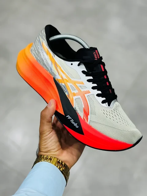 1790879396_9657271048 کتونی رانینگ اسیکس طوسی نارنجی ASICS Running - تصویر 1